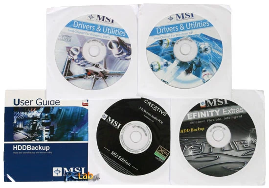 Cztery płyty z oprogramowaniem (w tym HDD Backup)