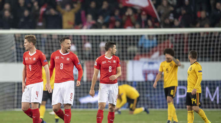 A belgák 2-0-ra vezettek, de végül kikaptak 5-2-re Svájctól a Nemzetek Ligájában /Fotó: MTI/EPA - Ennio Leanza