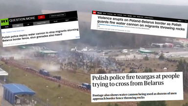 Zagraniczne media o kryzysie na granicy polsko-białoruskiej. Ekipa CNN w epicentrum. Trafiona armatką wodną