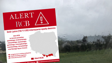 Alert RCB dla regionów podgórskich. "Możliwe intensywne opady deszczu i podtopienia"