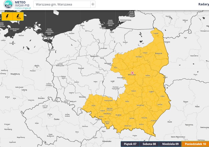 Burze silny deszcz wiatr do 100 km h IMGW wydał ostrzeżenie 2 stopnia