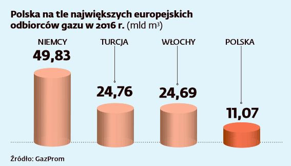 Polska na tle największych odbiorców gazu w Europie