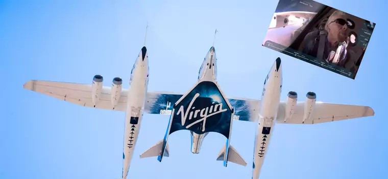 Richard Branson poleciał w kosmos. Zobacz pełne nagranie z lotu Virgin Galactic Unity