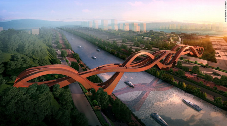 Lucky Knot Bridge by NEXT Architects, in progress (Changsha, China)