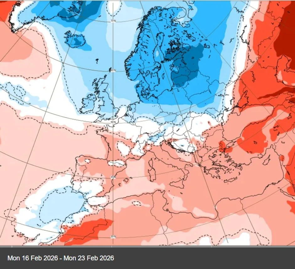 Od ponedeljka 16. februara do 23. februara očekuje se smena topijeg i hladnije vazduha uz snežne padavine