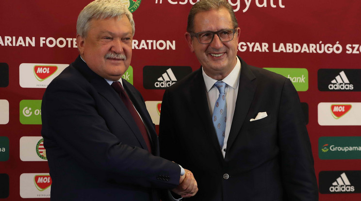Tavaly októberben az MLSZ elnöke, Csányi Sándor (balra)
bejelentette, a belga Georges Leekens lesz
a válogatott szövetségi kapitánya /Fotó: Pozsonyi Zita