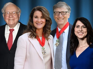 Najwięksi filantropi świata (od lewej): Warren Buffett, Melinda i Bill Gatesowie, MacKenzie Scott