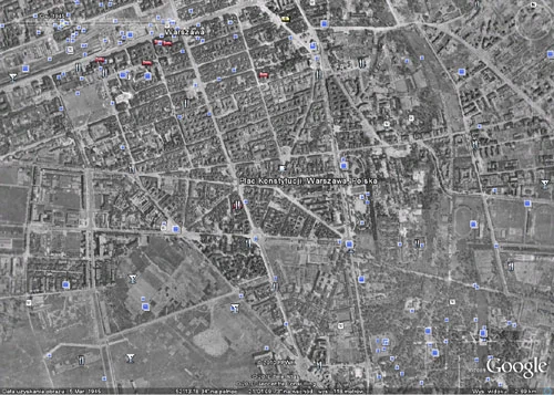 Zdjęcia lotnicze Warszawy z 1945 roku. Warszawa została w wyniku działań wojennych zniszczona w 90 proc.