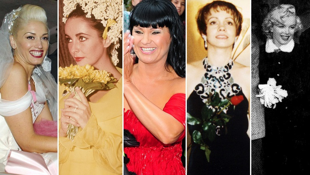 Kolorowe suknie ślubne: Gwen Stefani, Elizabeth Taylor, Iwona Pavlović, Weronika Marczuk i Marilyn Monroe