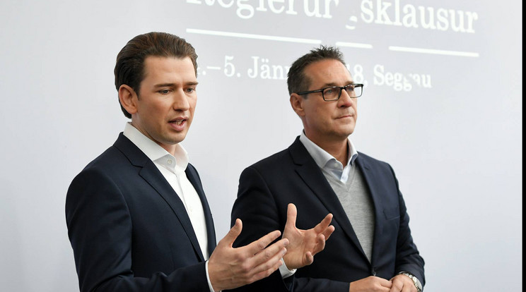 Sebastian Kurz és Heinz-Christian Strache / Fotó: AFP