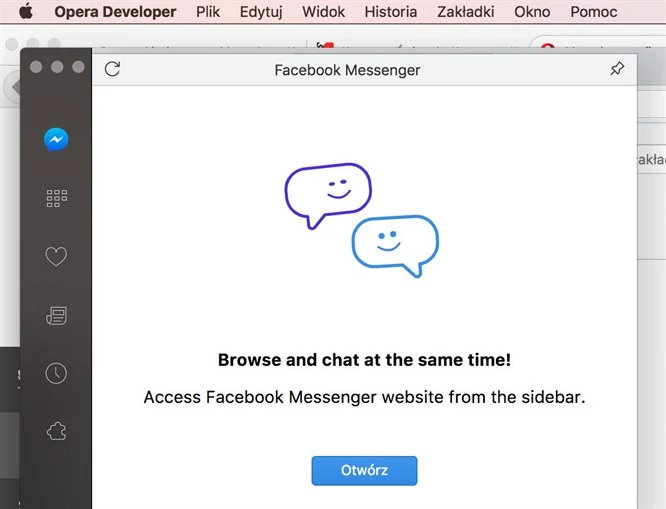 Opera wprowadza lepszą integrację z Facebook Messengerem