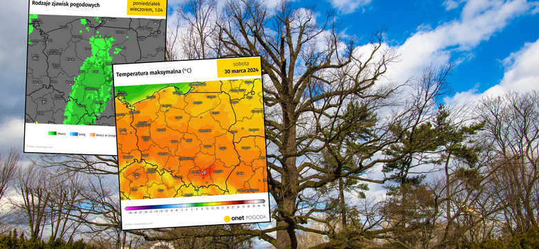 W Wielkanoc temperatura zbliży się do historycznego rekordu. Na koniec przyjdą ulewy i burze