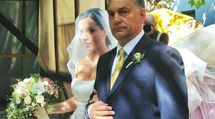 Így kísérte az oltár elé lányát Orbán Viktor