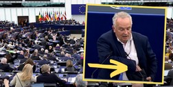 Europoseł nagle sięgnął do torby. Nikt na sali nie spodziewał się tego, co z niej wyjął [WIDEO]