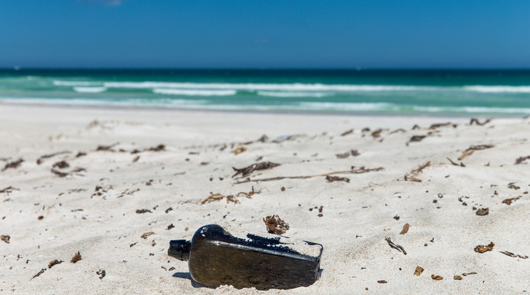 Szakértők szerint a palack csak egy évig
utazott, 1887-től a homokban heverhetett /Fotó: AFP