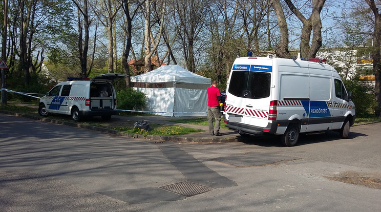 Helyszínelők dolgoznak az Ilosvay Selymes téren / Fotó: olvasóriporter