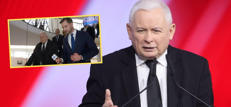 Jarosław Kaczyński nie krył irytacji. "Niestety, bardzo nietrafione" [WIDEO]
