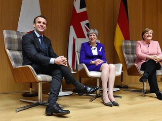 Spotkanie Emmanuela Macrona, Theresy May i Angeli Merkel na szczycie UE w Brukseli