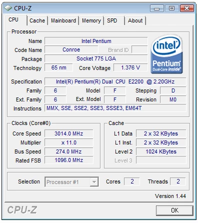 Podkręcanie – procesor. Foxconn G31MX