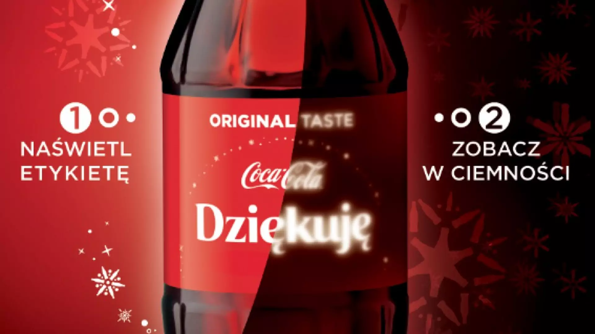 Świąteczne butelki Coca-Coli z niespodzianką. Najlepiej pić z nich nocą