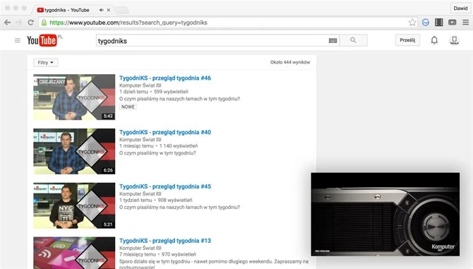 YouTube Picture in Picture (Beta) pozwala na uruchamianie filmów w okienku, jak w aplikacji mobilnej