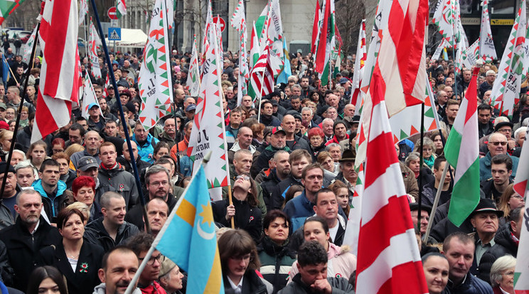 A kép a Jobbik március 15-i rendezvényén készült /Fotó: Weber Zsolt