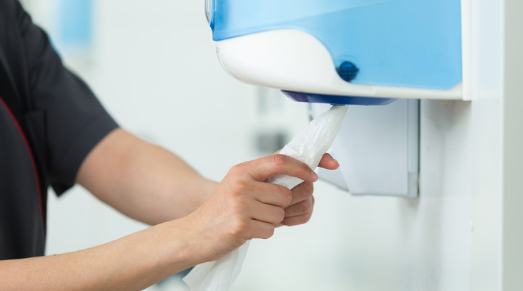 Kevesebb a kórokozó a levegőben ott, ahol papírtörlőt használnak kézszárításra a meleglevegőfújók helyett / Fotó: Shutterstock