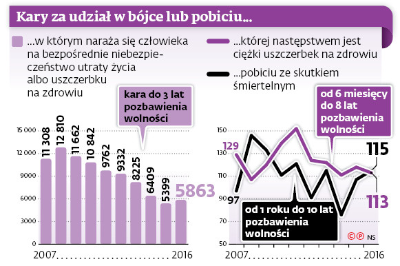 Kary za udział w bójce lub pobiciu...