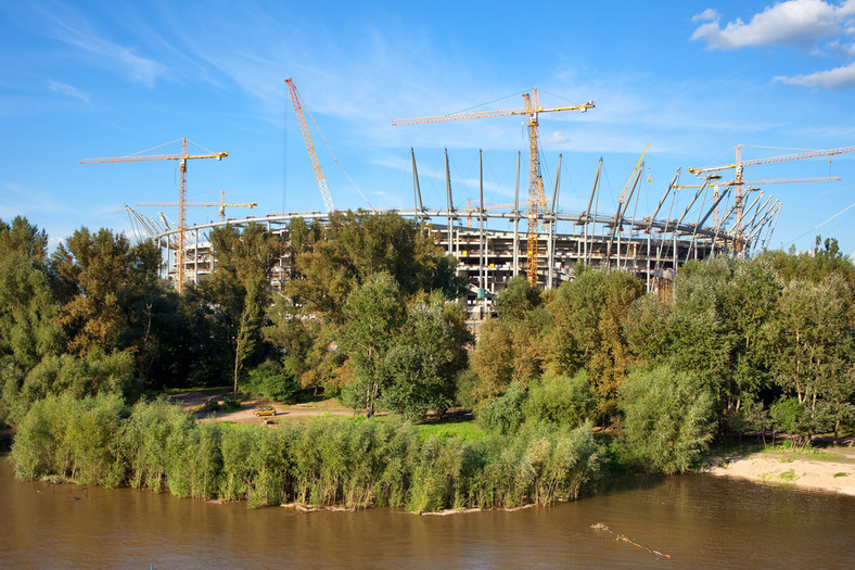 Budowa Stadionu Narodowego w Warszawie. Fot. Shutterstock.