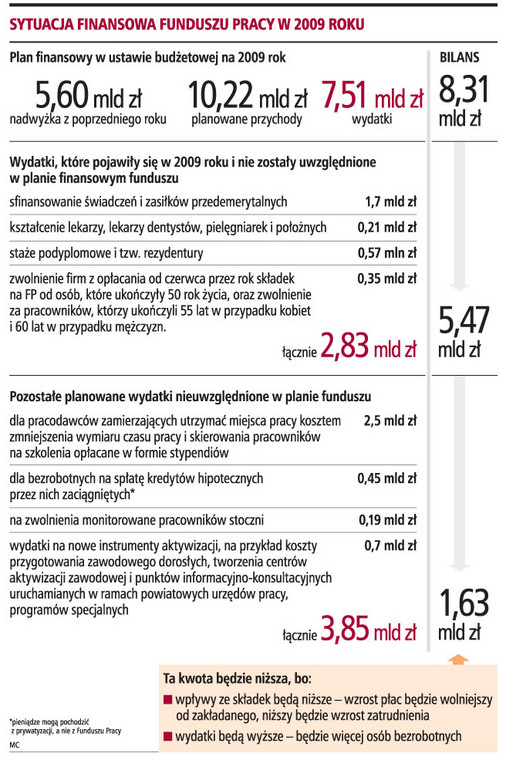 Sytuacja finansowa funduszu pracy w 2009 roku