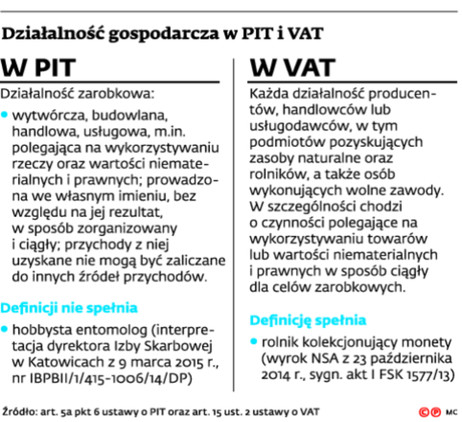 Działalność gospodarcza w PIT i VAT