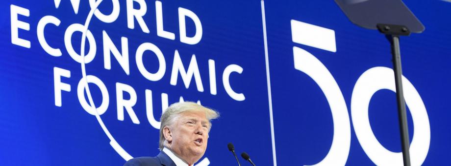Donald Trump przemawia w trakcie Forum Ekonomicznego w Davos