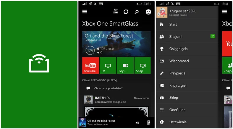 Aplikacja Xbox One SmartGlass i jej główne opcje