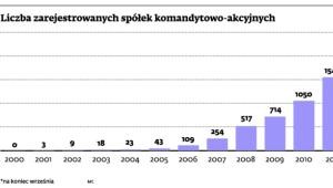 Liczba zarejestrowanych spółek komandytowo-akcyjnych