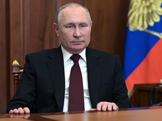 Władimir Putin, prezydent Rosji, uznał w poniedziałek niezależność dwóch obwodów na wschodzie Ukrainy. Na odpowiedź Berlina czekał do wtorku. Moskwa, 21 lutego 2022 r.