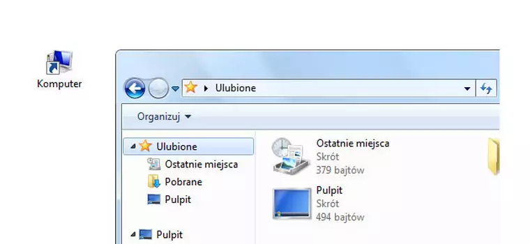 Własne foldery w menu Ulubione