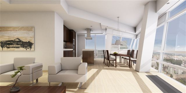 Złota44 - apartament - salon na 46 piętrze (1) - fot. materiały prasowe Orco Property Group