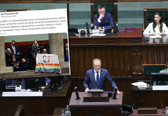 Tęczowa flaga w Sejmie. Zareagowała Straż Marszałkowska