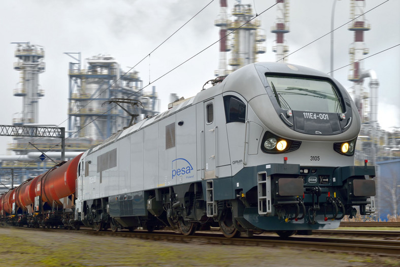 Elektryczna lokomotywa Gama Marathon podczas testów dla Lotos Kolej
