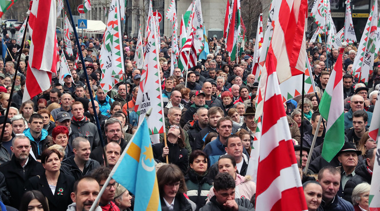 A Jobbik is tüntetést tartott /Fotó: Weber Zsolt