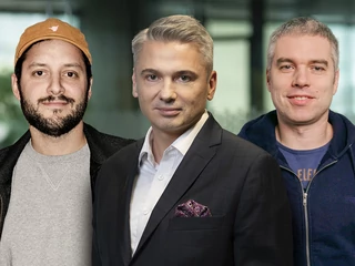 Od lewej: Wiktor Borowski, współwłaściciel palarni kawy HAYB Speciality Coffee, Bartosz Kalinowski, prezes Skanska Residential Development Poland oraz Kuba Waliński, CEO Happy Team