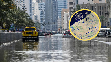 Powódź błyskawiczna w Dubaju. Skutki widać z kosmosu. Zdjęcia przed i po
