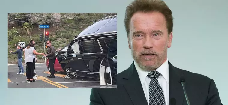 "Terminator" miał poważny wypadek. SUV Schwarzeneggera wjechał na maskę Priusa