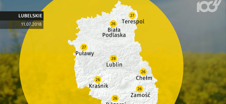 Prognozy pogody dla woj. lubelskiego - 11.07