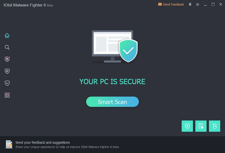 Główne okno programu do ochrony komputera przed złośliwym oprogramowaniem - IObit Malware Fighter 5 Beta