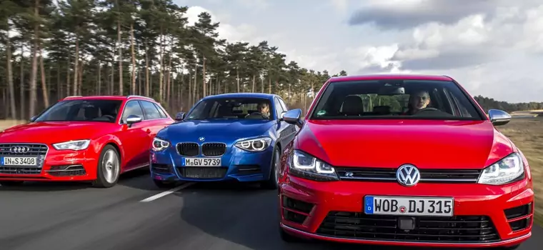 Superkompakty: Audi S3 Sportback Quattro, BMW M135i xDrive, VW Golf R 4Motion | Porównanie