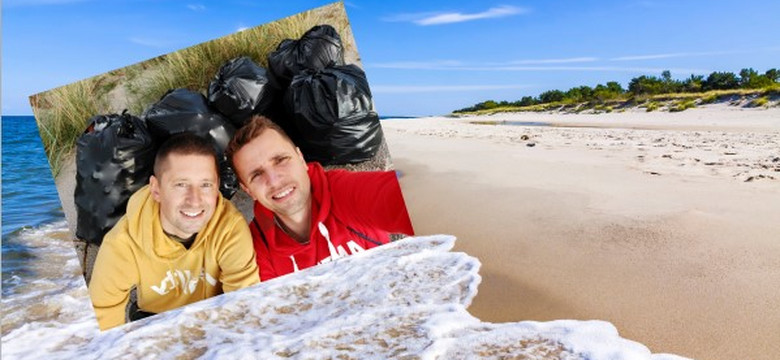 Znana para gejów posprzątała plażę, ale nie miał kto wywieźć śmieci. Burmistrz Helu odpowiada