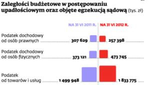 Zaległości budżetowe w postępowaniu upadłościowym oraz objęte egzekucją sądową