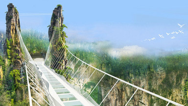 Rekordowy szklany most wiszący w Parku Narodowym Zhangjiajie