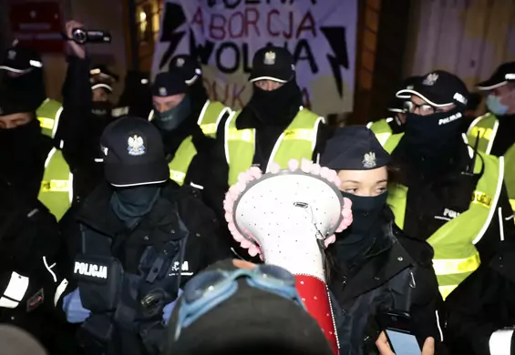 Fotoreporterka Agata Grzybowska wepchnięta siłą do radiowozu w trakcie protestów pod MEN
